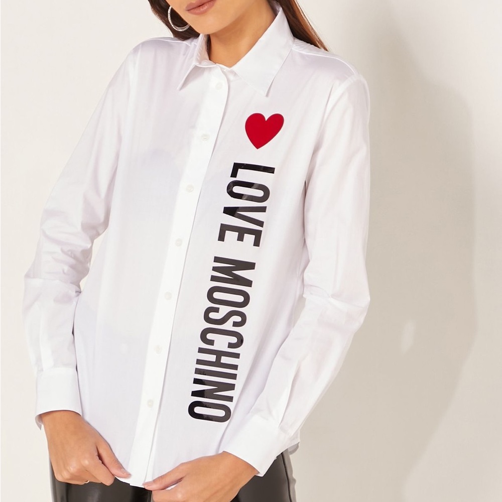 Authentic LOVE MOSCHINO Button Down Shirt Women. Size US4